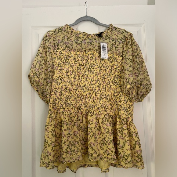 NWT Torrid chiffon ruffle, mock neck top - Picture 1 of 3